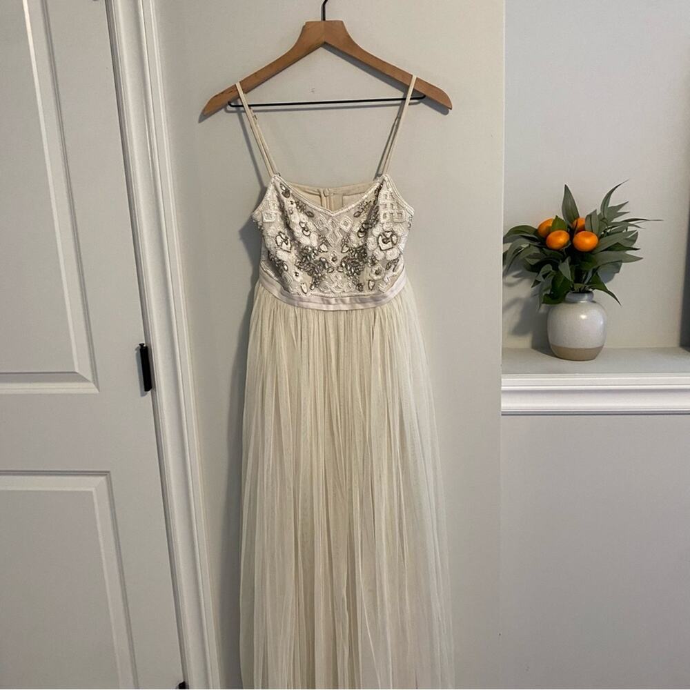 NWT Needle & Thread Bridal Cream Embellished Tulle Maxi Dress 4 - Picture 12 of 13